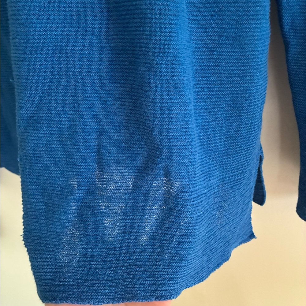 Eileen Fisher Blue Organic Linen Women's Pullover Shirt - Picture 7 of 10